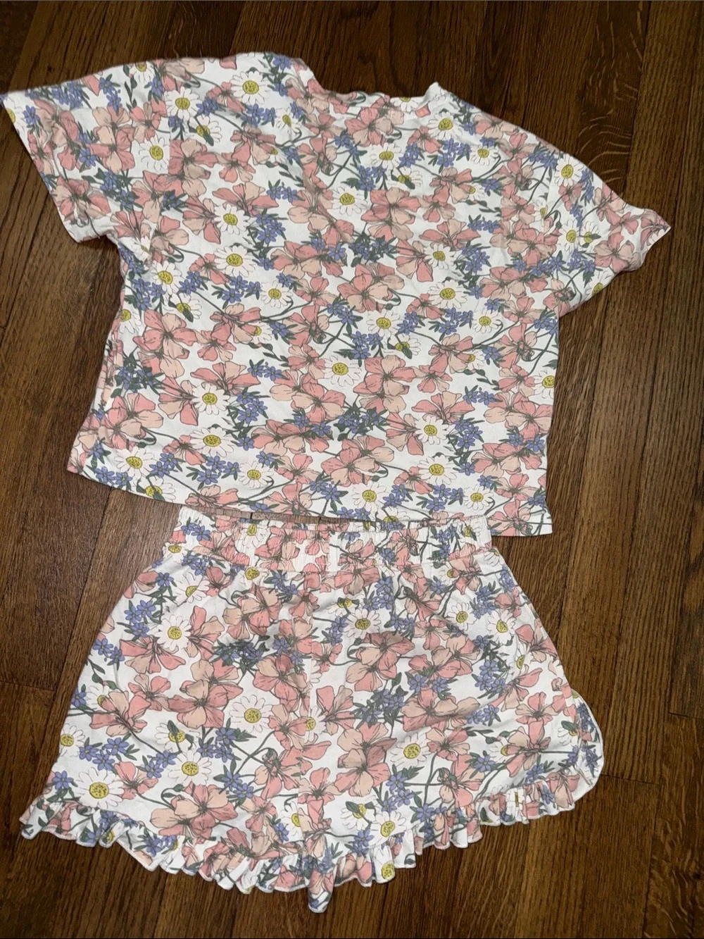 Madden Girl Pink & White Floral Short Pajama Set